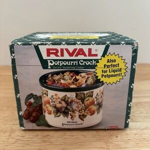 Vintage RIVAL 3206 Potpourri Crock Electric Slow Cooking Simmering Pot-SEASHELL